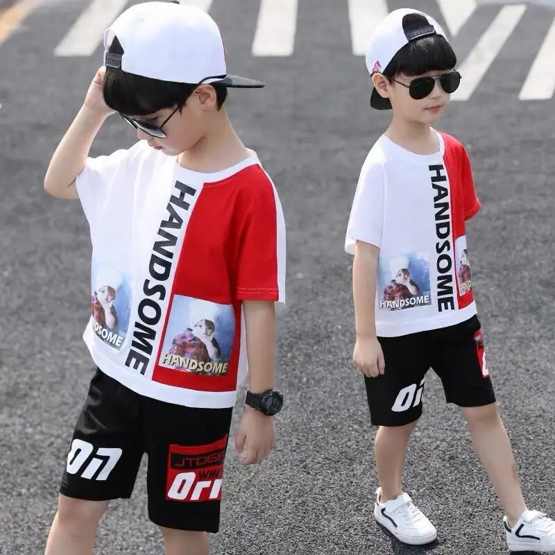 Детский спортивный костюм для мальчиков, комплекты одежды г. Летняя одежда для маленьких мальчиков, костюм, костюм Одежда для детей 4, 6, 8, 9, 10, 12 лет