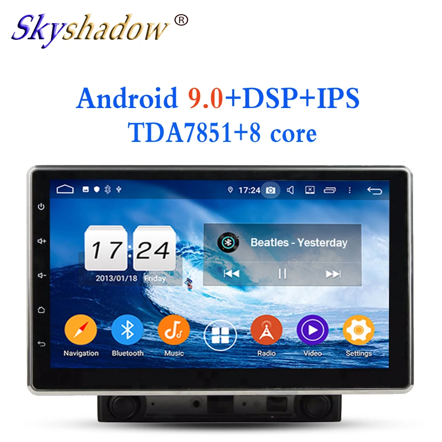 Ips HD 10," Android 9,0 4 Гб+ 32 Гб 8 ядерный автомобильный dvd-плеер gps ГЛОНАСС карта RDS радио wifi Bluetooth 4,2 Регулируемый для универсального