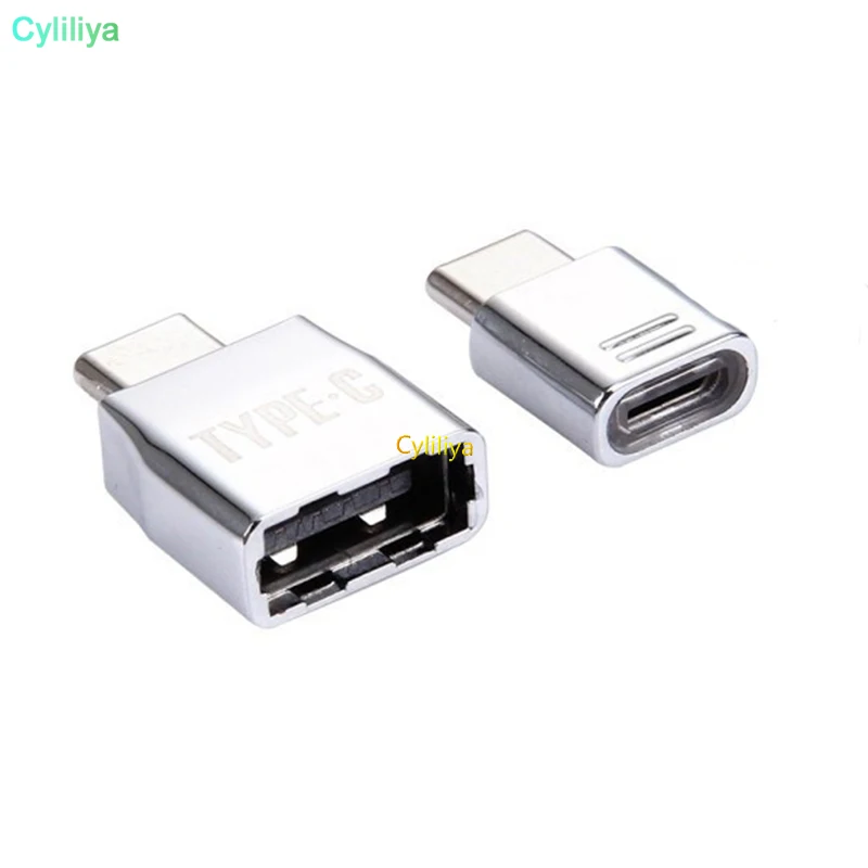 10 комплектов Тип C OTG 2 шт./компл. Micro USB Женский к type C USB Мужской OTG адаптер зарядное устройство комплект сплавов цинка костюм с металлическим шнурком