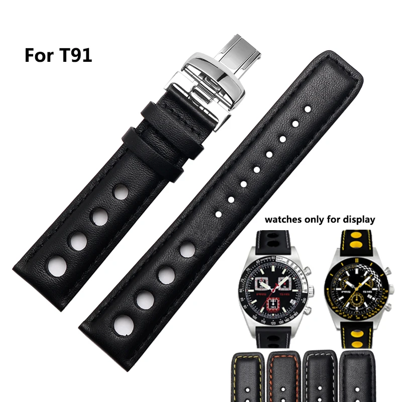 Ремешок из натуральной кожи для часов Tissot T91 1853PRS516 сменный кожаный браслет спортивных гонок 20 мм|Ремешки