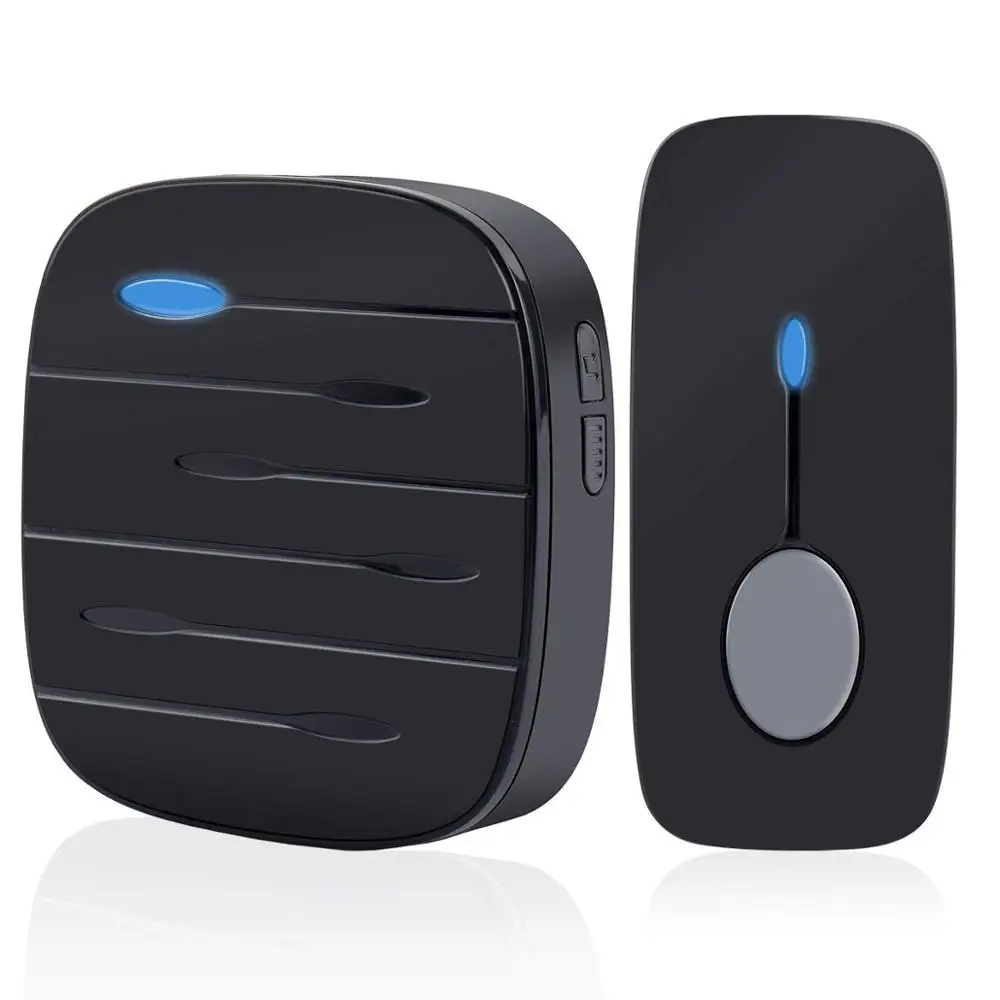 with 1 receiver Intendvision Беспроводной дверной звонок Водонепроницаемый IP55 светодиодный классе дверной звонок с 52 Мелодии 4 уровней громкости 25DB к 85db A202 - Цвет: with 1 receiver