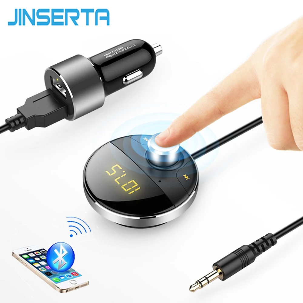 FM модулятор JINSERTA автомобильный с поддержкой Bluetooth и 2 USB портами|fm transmitter dual usb|fm