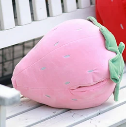 L pink hand warmer Ультра мягкая клубничного цвета мягкие игрушечные фрукты плюшевая розовая/красной клубничкой под индивидуальный заказ мягкая кукла грелка для рук Декор игрушка подушка под поясницу 45/55 см - Цвет: L pink hand warmer
