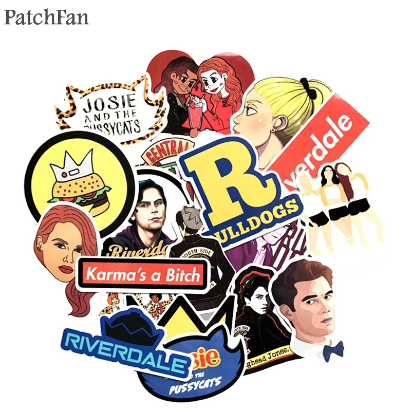 Patchfan, 35 шт., ривердейл, ТВ-шоу, вентиляторы, ПВХ, водонепроницаемые наклейки, наклейки для DIY ноутбука, скейтборда, дома, настенные наклейки, значки A1667