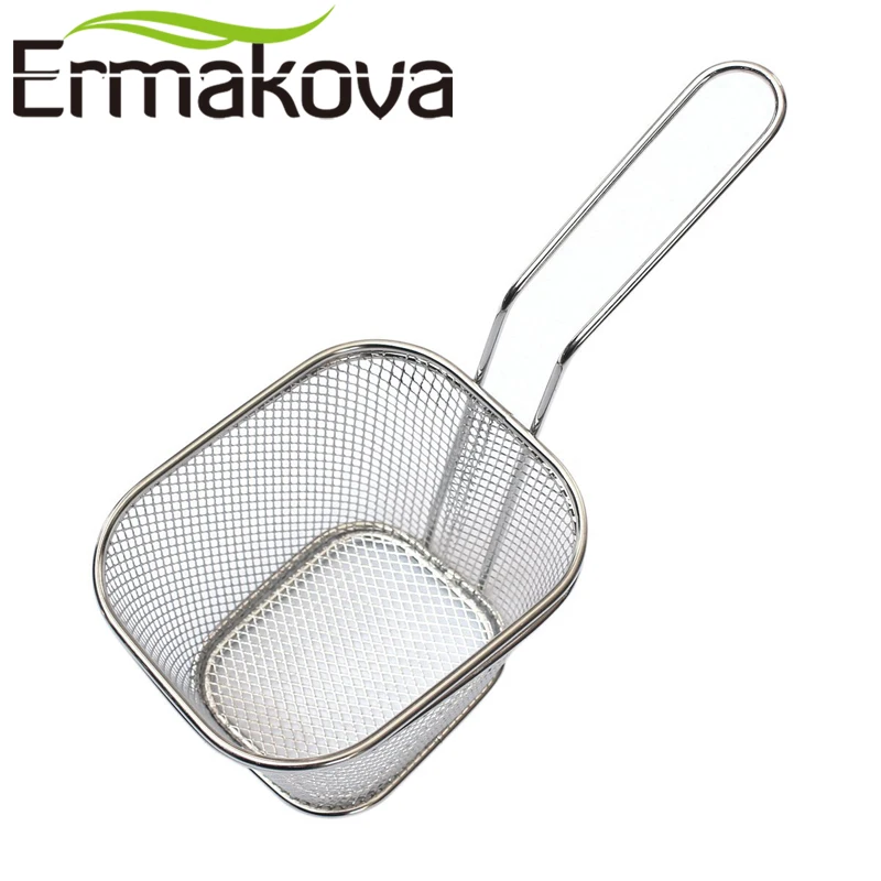 Ермакова набор из 2 корзин для картофеля фри сетка из нержавеющей стали ситечко для куриных чипсов корзина для фритюрницы Презентация еды