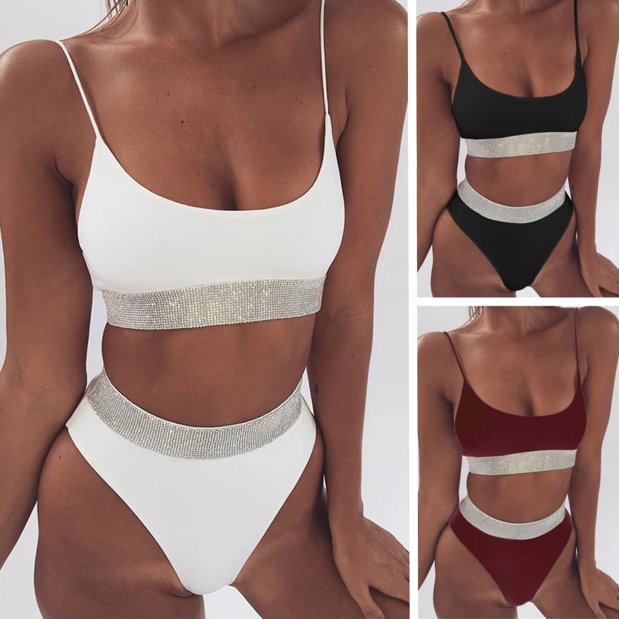 

Sexy Bikinis Women Swimsuit 2019 Low Waist Swimwear Female Backless Bathing Suit Sling Beach Wear Brazilian Biquinis Set Bathers