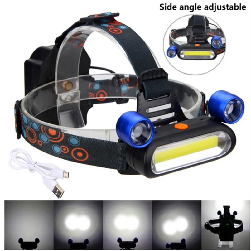 COB LED Headlight Mini Headlamp 3 Modes Head Light Fishing Camping Flashlight Head Lamp 8000Lm Led Torch Head Zaklamp 40DC142