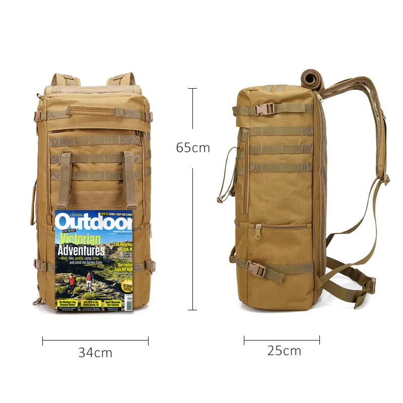 60L Military Tactical Bag Hunting Camping Laptop Molle Backpack Oxford Nylon Waterproof Military Ba