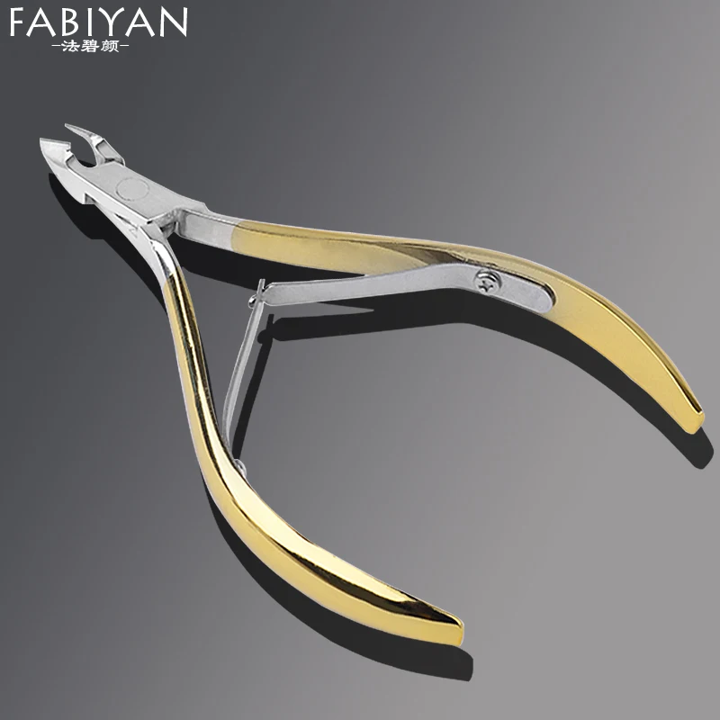 Золотые ножницы для кутикулы из нержавеющей стали дизайна ногтей кусачки
