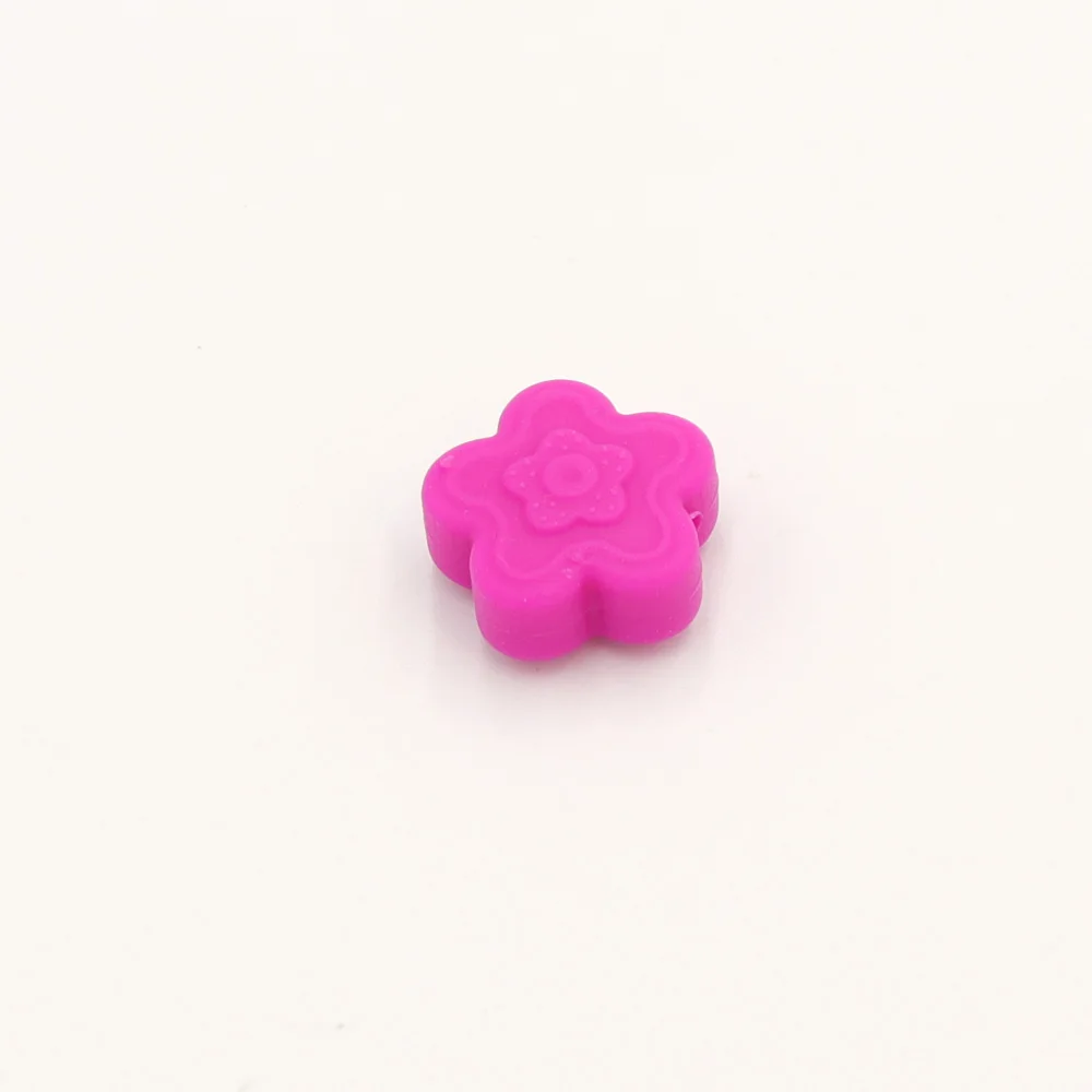 TYRY. HU 10 шт 20 мм Цветок Силиконовые бусины для DIY ребенка прорезывание зубов ожерелье соска бусы-клипсы Bpa бесплатно силикон - Цвет: Rose bead