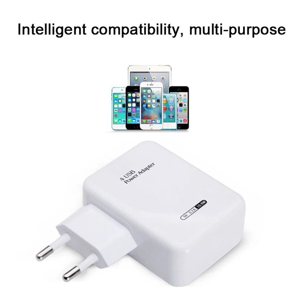 Универсальное умное зарядное устройство с европейской вилкой, 4 порта, Micro USB, 5 В, 1A/2.1A, зарядное устройство, адаптер, концентратор для IPhone, Xiaomi, телефона, IPad, планшета