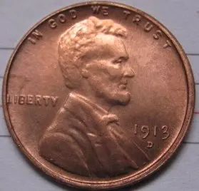 Оптовая продажа 1913-D Линкольн Пенни Монеты Скопируйте 95% производства Копер