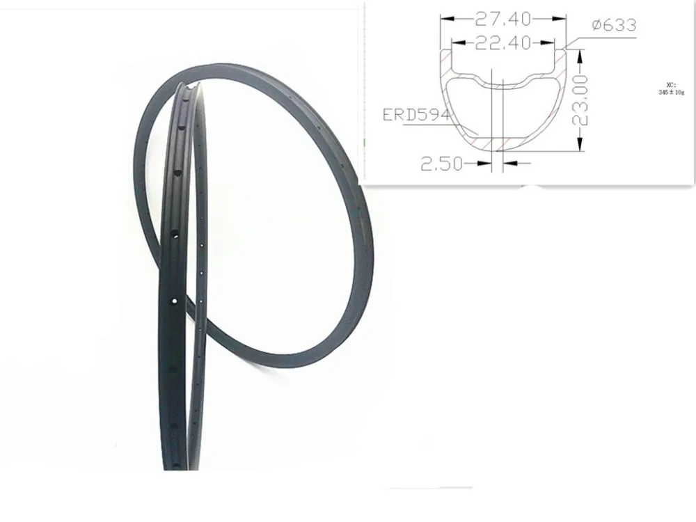 

XC 29er carbon MTB rims Asymmetry tubeless XC 27.4x23mm Mountain bike BOOST bicycle clincher 28H 32H UD 3K 12K matte glossy