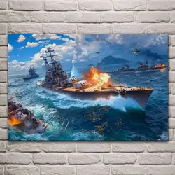 World of warships игра Фан арт KC047 гостиной спальни дома стены украшение, современное искусство деревянная рамка одежда подоконник ткань плакаты