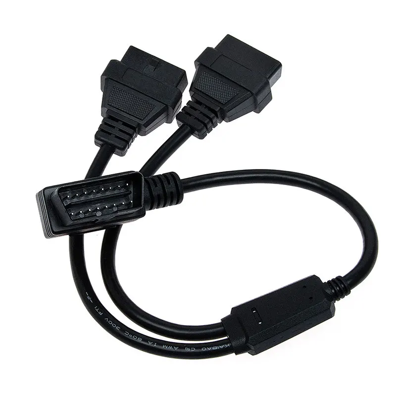 50 см 16 pin OBD2 OBDII сплиттер адаптер удлинитель Y кабель штекер двойной женский OBD соединительные кабели 16PIN для ELM327