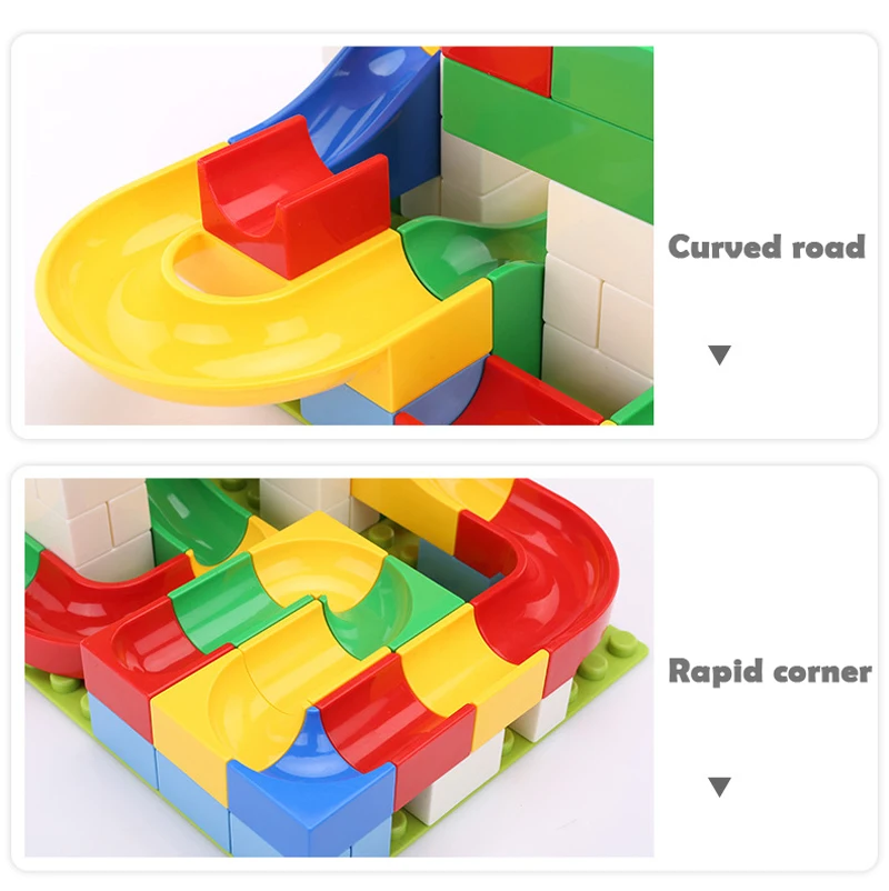 QWZ 54-248 шт мраморный гоночный лабиринт, Шариковая дорожка строительные блоки пластиковые воронки слайд блоки большого размера блоки детские игрушки подарок