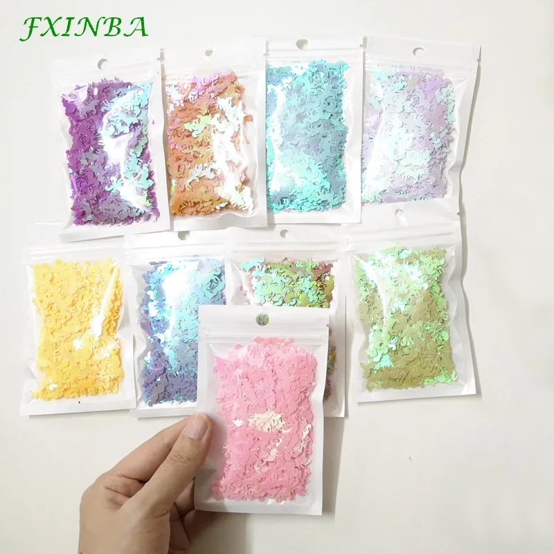FXINBA 15 г/упак. Мини DIY Форма единорога блестки наполнитель прозрачные поставки слаймов аксессуары для детей Lizun Единорог кукла Фигурка Декор