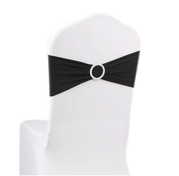 

100pcs Black Lycra Spandex Chair Cover Band With Buckle for Party Wedding Banquet Decoration Free Shipping