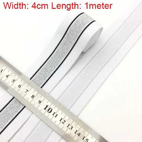 40 мм(1,5") 1 м золотая полоса высокие эластичные ленты канатная Резиновая лента линия спандекс лента для шитья кружевная отделка поясная лента аксессуары для одежды