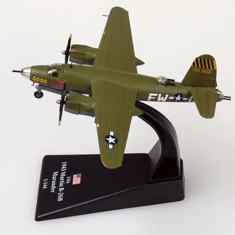 AMER 1/144 масштаб военная модель игрушки Второй мировой войны B-26 Marauder Bomber Fighter литой металлический самолет модель игрушки для подарка/коллекции