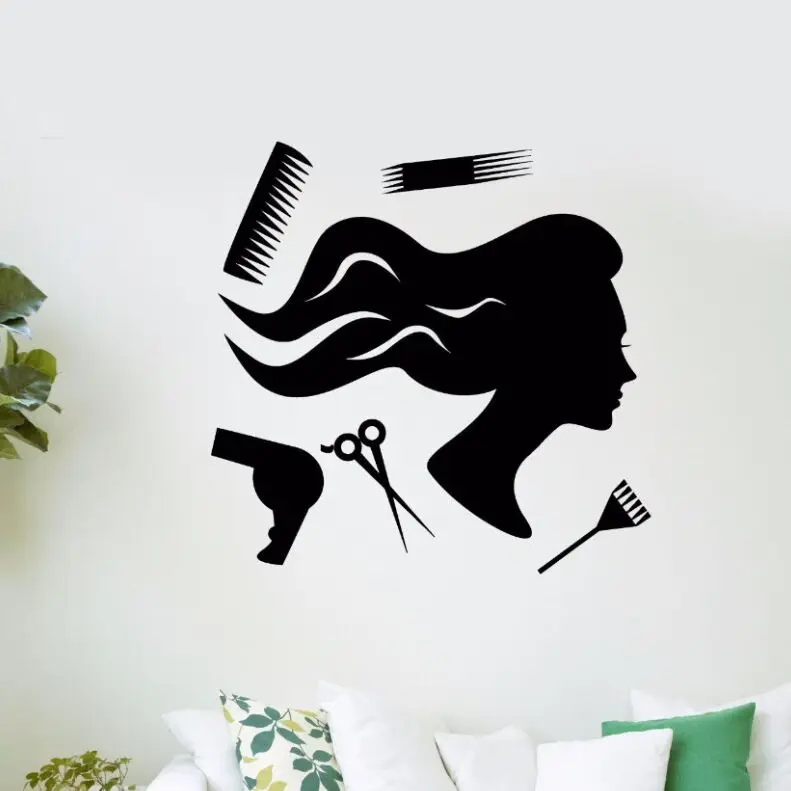 n1074 Details about   Vinyl Decal Wall Sticker Vintage Tools Hair Beauty Salon