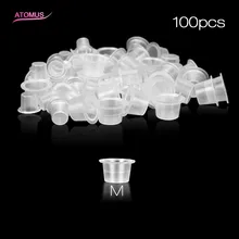 100 шт./партия, чашки для татуировки M Ink Porta Pigmentos Pomada Para Cejas, подставка для микроблейдинга, инструменты, принадлежности для татуировки и принадлежности