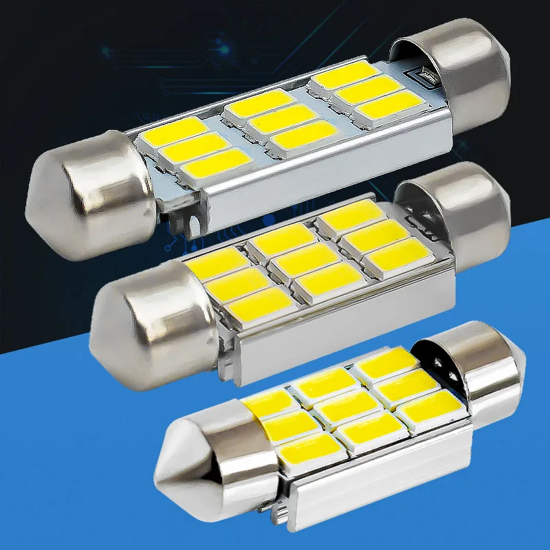 100 шт. 36 мм/39 мм/41 мм иллюминационных гирлянд C5W 9 SMD 5630 Светодиодный CANBUS Error Free 9smd 5730 светодиодный автоматическая лампа для чтения автомобиль купол лампы 12 V 100X