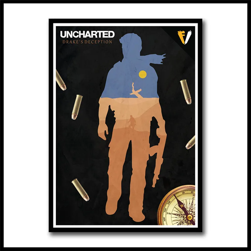 Uncharted 4 белая бумага с покрытием плакат новая игра фотографии для гостиной настенный Декор бескаркасные - Цвет: Зеленый