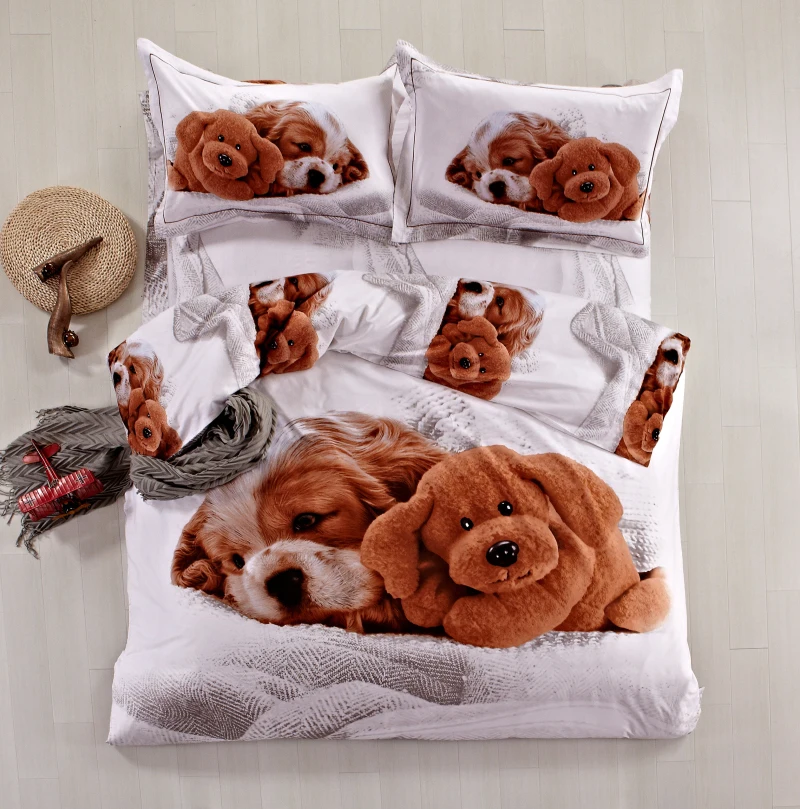 high quality 100 cotton 3d animal dog cavalier king charles spaniel bedding set duvet cover*1