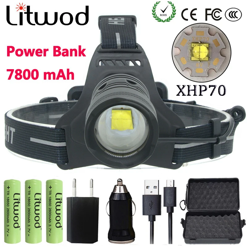 Светодиодный налобный фонарь Litwod z252808 XHP70 лм|Налобные LED-фонари| |