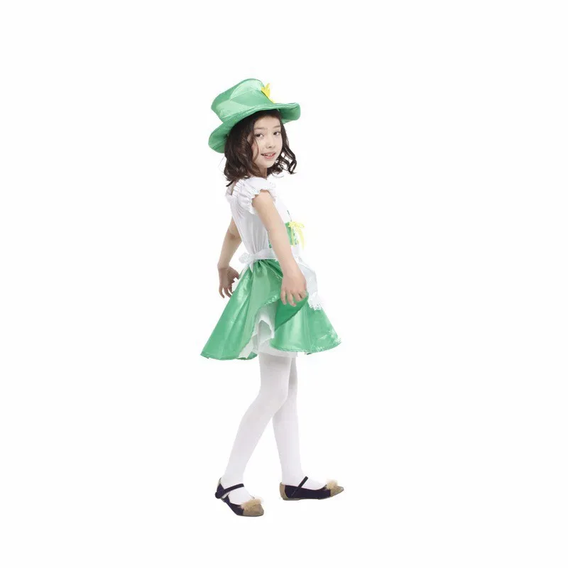 Детская одежда для девочек; Leprechaun Ireland; сказочный маскарадный костюм; необычный праздничный наряд; костюм на Хеллоуин; зеленый комбинезон; детское платье