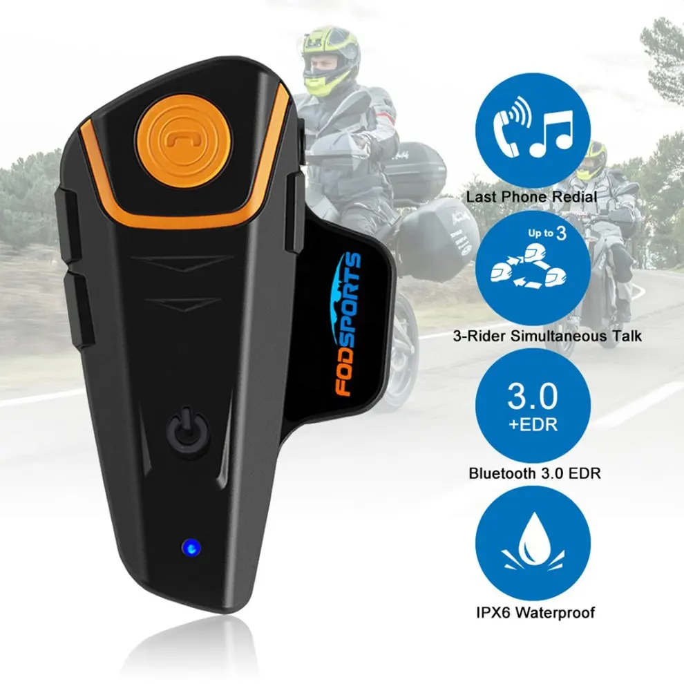 

BT-S2 Pro Motorcycle Intercom Helmet Headsets Wireless Interphone Handsfree Waterproof FM Radio