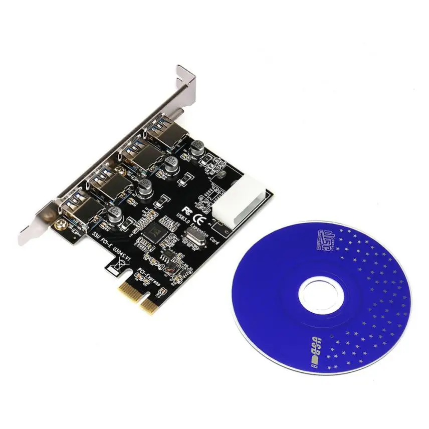 Vovotrade цена оптовой продажи компьютерная шина PCI-E к USB 3,0 4-Порты и разъёмы PCI Express удлинитель переходная карта 4Pin Мощность кабель питания Интерфейс#25