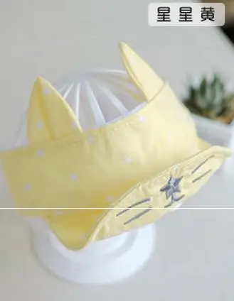 Цвет: желтый Милый кот летние дышащие детские пустая детская шапочка для мальчиков и девочек мягкие с полями, солнце Шапки - Цвет: Цвет: желтый
