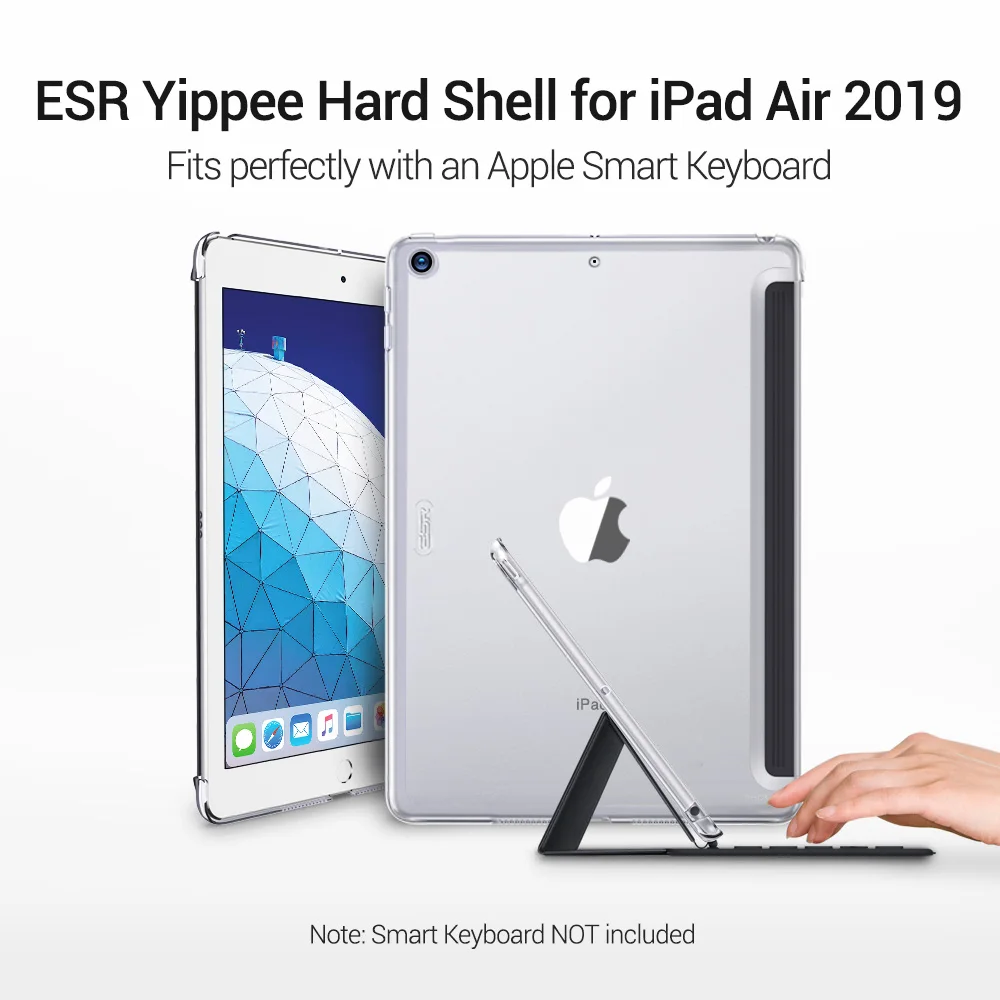 Чехол ESR для iPad Air 3 10," жесткий чехол прозрачный жесткий чехол подходит для смарт-клавиатуры тонкая задняя крышка для iPad Air3