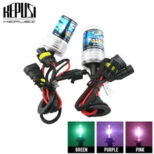 Buy 2pcs 35W H7 hid xenon bulbs lamps auto car lights 4300K 6000K 8000K Purple Pink Green Deep Blue Car Headlight Bulb Fog lights Free Shipping