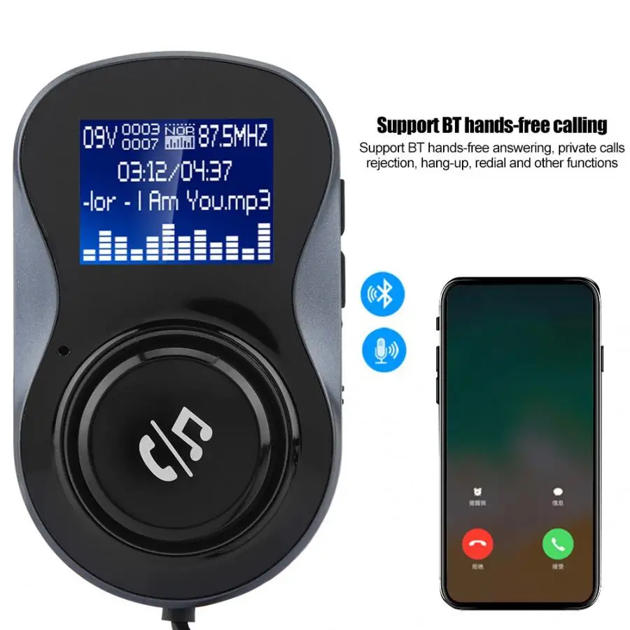 2.4A Быстрая зарядка двойной зарядное устройство USB BT хэндс-фри стерео fm-передатчик MP3 плеер, автомобильный набор, авто аксессуары араба Аксесуар Н