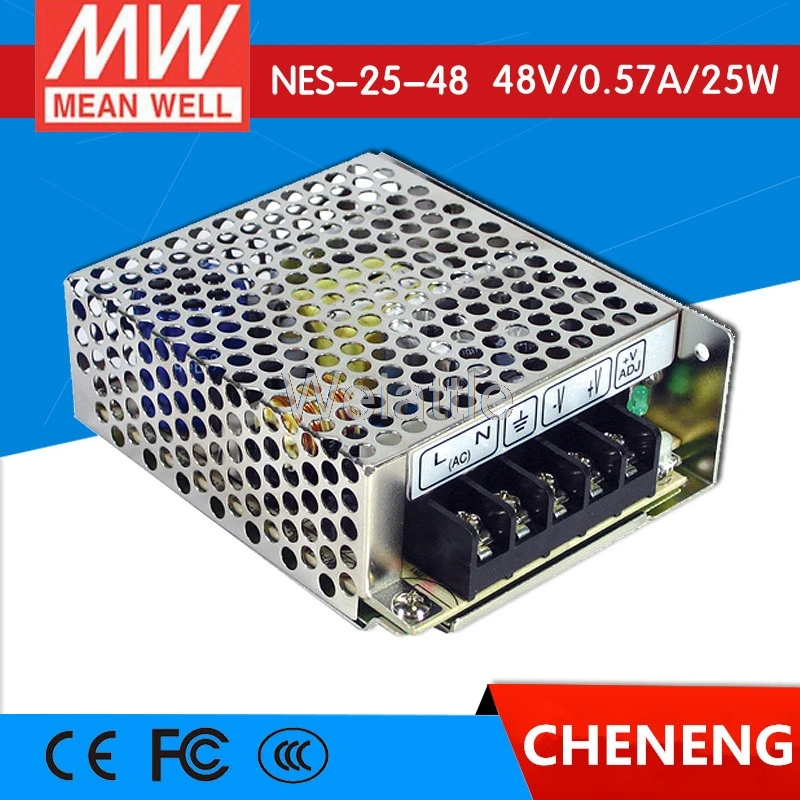 MEAN проверенный оригинальный NES-25-48 48 В 0.57A meanwell NES-25 27,36 Вт Один выход импульсный источник питания