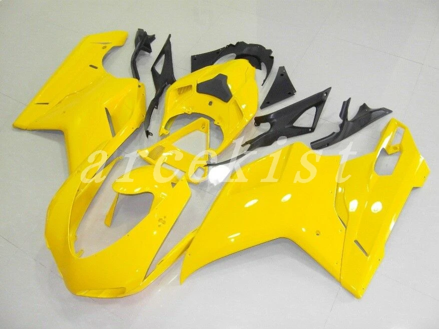 3 подарка Новые ABS Обтекатели для мотоцикла комплект подходит для DUCATI 848 1098 1198 1098R обтекатель кузова набор на заказ желтый глянцевый