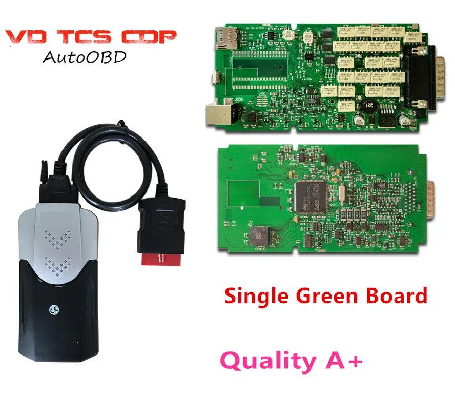 Один зеленый доска VD TCS CDP pro Bluetooth. r3/. r0 версия программного обеспечения автомобили Грузовики Авто сканер инструменту диагностики