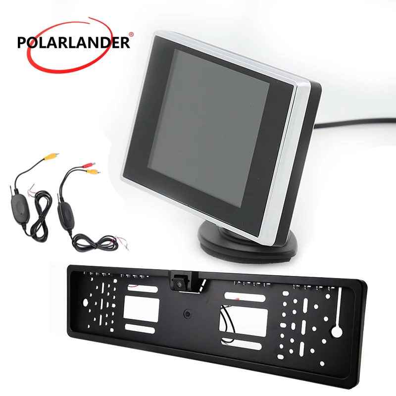 frame ruler camera Автомобильный монитор Авто ТВ автомобиля 3,5 дюймов TFT lcd Рамка номерного знака камера заднего вида монитор заднего вида резервный Обратный монитор - Цвет: frame ruler camera