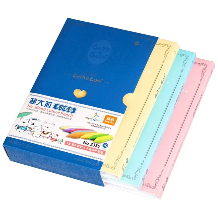 36 colors set 36 цветов/коробка Безлесные экологически чистые нетоксичные цветные свинцовые многоцветные художественные рисовальные Детские карандаши для рисования подарки - Цвет: 36 colors set