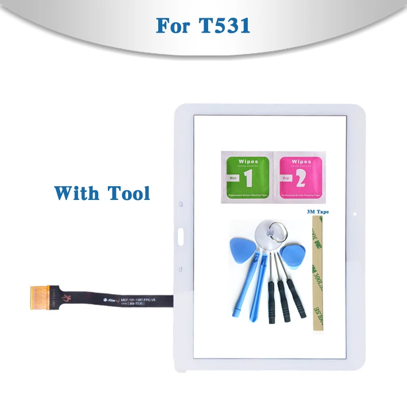 Для samsung Galaxy Tab 4 10,1 SM-T530 T530 SM-T531 T531 T535 Tablet Сенсорный экран планшета Сенсор Передняя Внешний Стекло объектив Панель