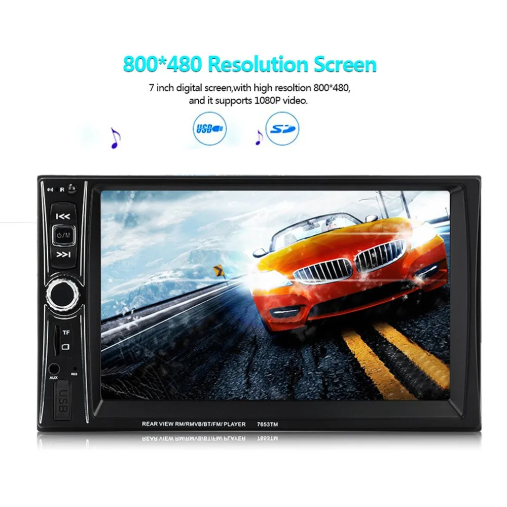 7063TM ", ВЫСОКАЯ ЧЁТКОСТЬ, 2DIN Bluetooth Сенсорный автомобильный Радио 7 цветов Подсветка зеркало-Link стерео MP5 MP3 плеер с Камера Поддержка TF AUX