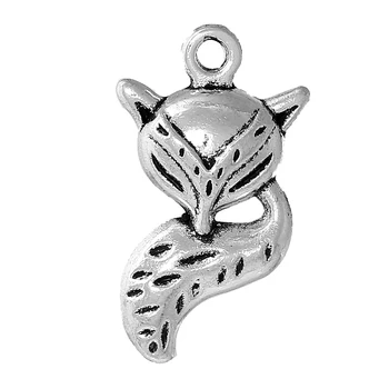 

DoreenBeads Charm Pendants Fox Silver color 24mm(1")x 13mm(4/8"),50 PCs