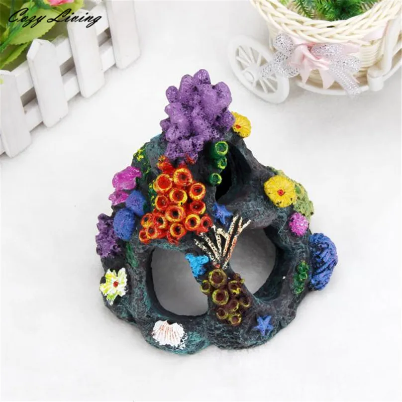 161313cm fish tank aquarium multi color underwater world castle decoration fish tank tower micro landscape ornament d6 in decorations from home garden
