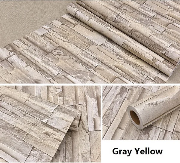 Gray Yellow 5 м ПВХ Виниловый кирпичный самоклеющиеся обои для спальни гостиной домашний декор настенные наклейки для ванной кухни Водонепроницаемая Наклейка на стену - Цвет: Gray Yellow