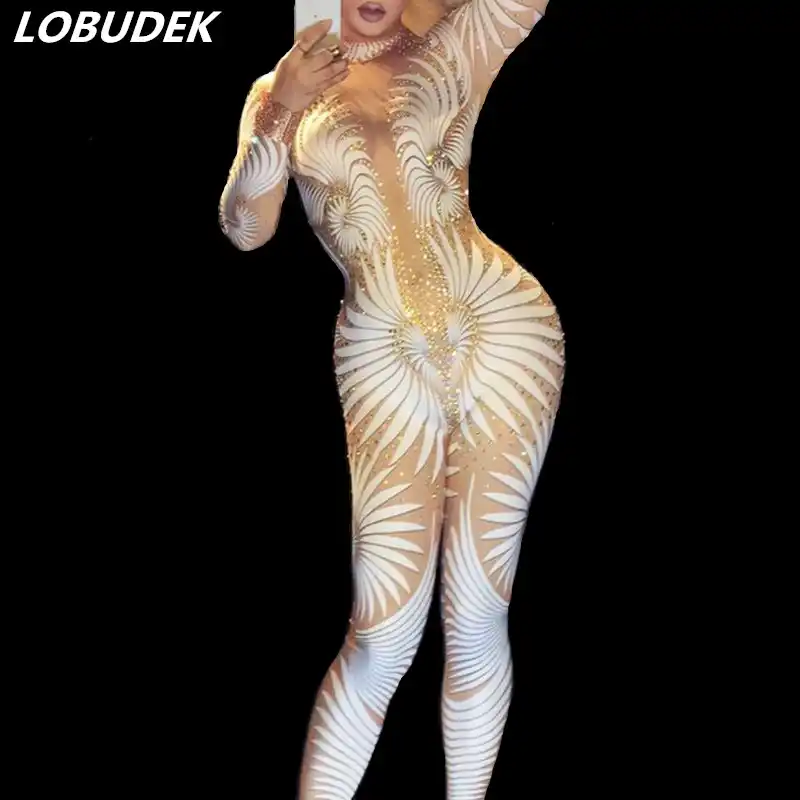 white rhinestone jumpsuit