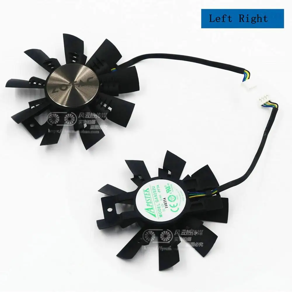 left right fan 1pcs GA92S2U DC12V 0.46A для ZOTAC GTX980Ti AMP Экстремальный видеокарта вентилятор охлаждения - Цвет лезвия: left right fan 1pcs