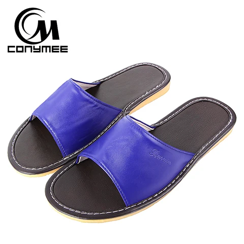 PT-HD Blue CONYMEE/Летняя обувь; коллекция года; женские домашние тапочки; повседневные кроссовки из натуральной кожи; пляжные сандалии; нескользящие оксфорды; Pantufas - Цвет: PT-HD Blue